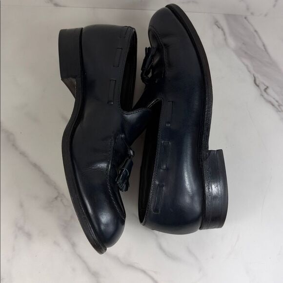 Vintage FootJoy Men’s Leather Tassel Loafers Navy Blue Slip-On Dress 8 D main image 8